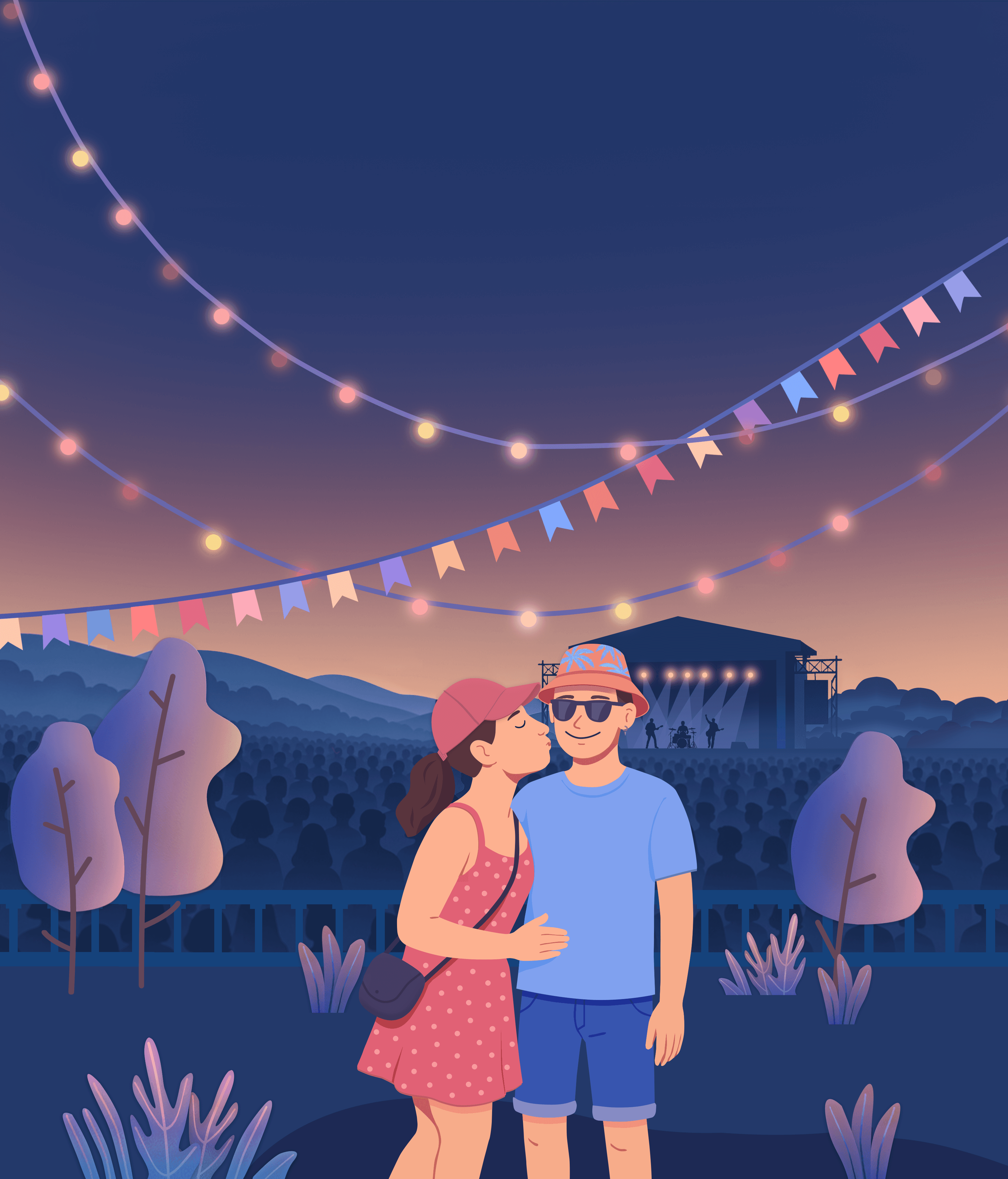 Ilustración de boda de Lara e Xabi